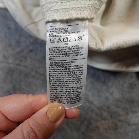 Old Navy Pants Womens 2 Barrel Leg High Rise Khaki Light Tan Cream - Picture 7 of 10